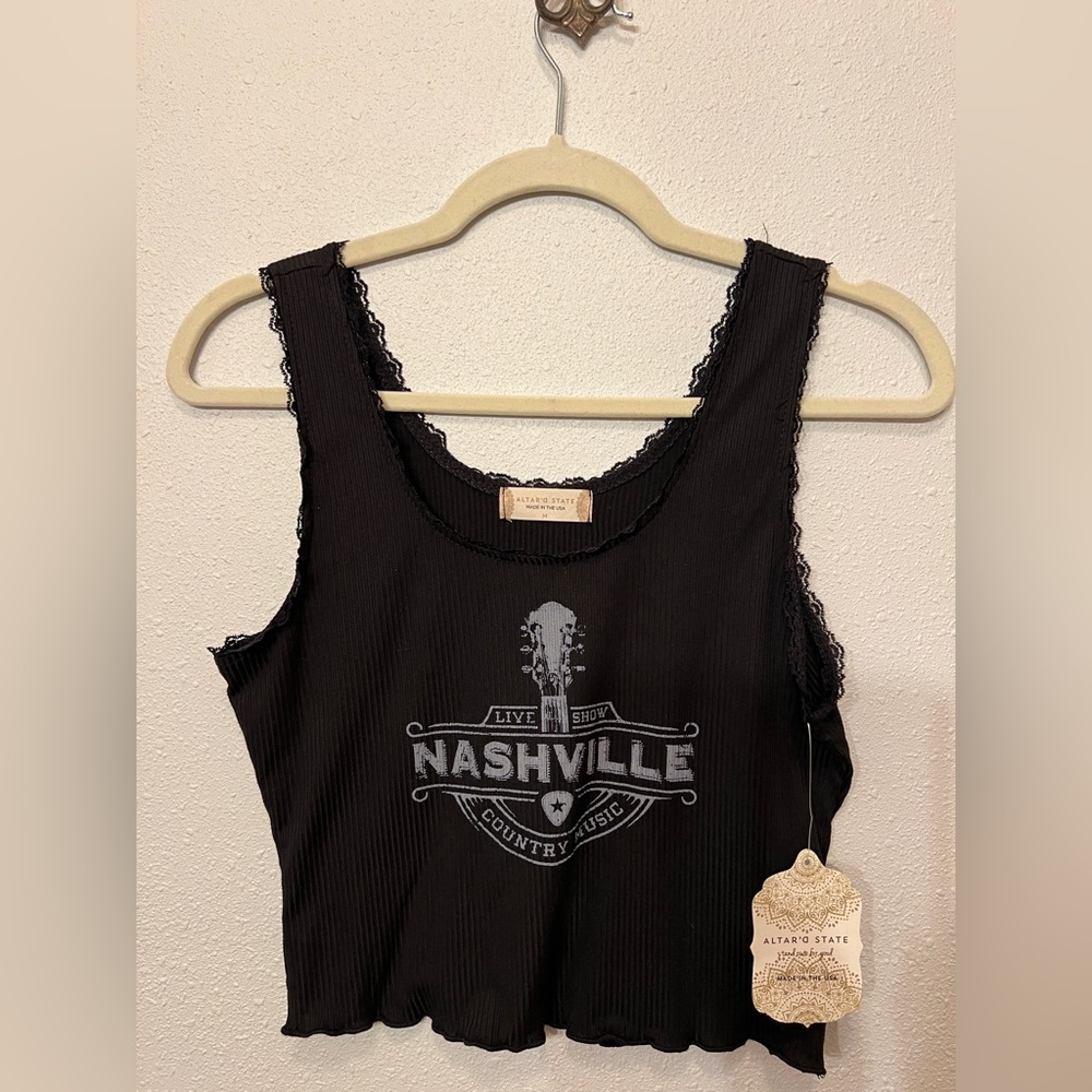 Altar'd State Black Fitted Sleeveless Tank Top NWT